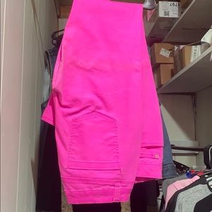 Hot pink skinny jeans